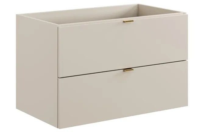 mobile bagno moderno beige opaco a due cassetti
