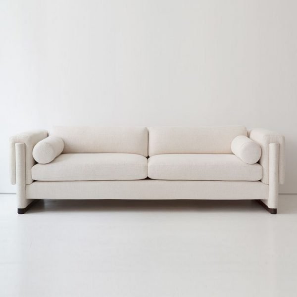 divano 3 posti minimal – tessuto écru, stile contemporaneo