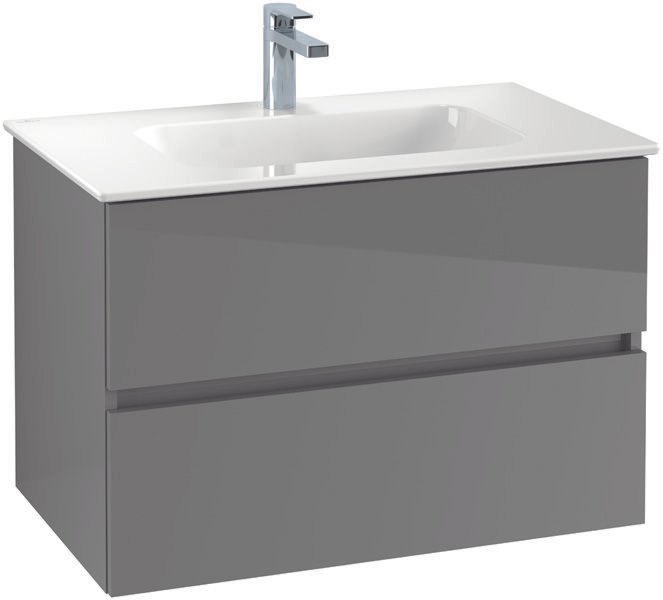 Mobile bagno moderno grigio antracite con lavabo integrato